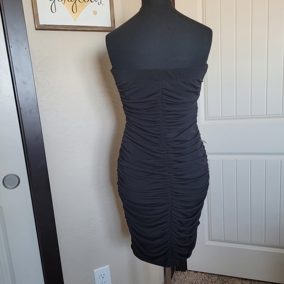 Studio Y black bodycon Y2K strepless mini dress - Picture 2 of 6